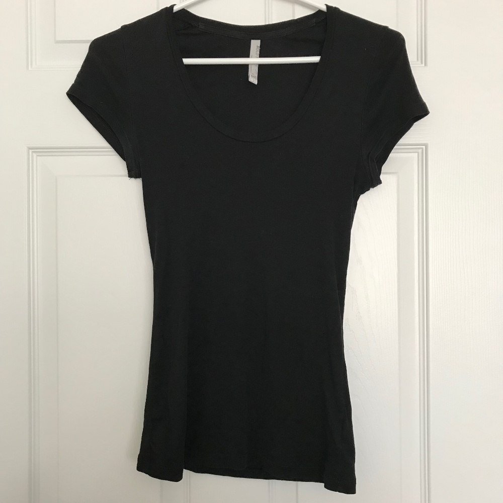 Y2K Old Navy 100% Cotton Short Sleeve T Shirt Top S Black Round Scoop Neck Line